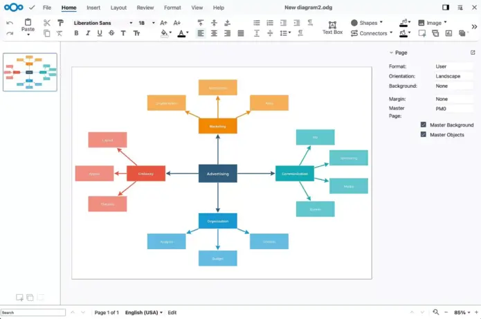 Nextcloud nổi bật hơn hẳn với ứng dụng ghi chú cộng tác dễ sử dụng, Nextcloud Draw. Bạn có thể tạo ra mọi thứ, từ bản phác thảo nhanh đến bản kế hoạch phức tạp, và giao tiếp bằng đồ họa và sơ đồ.